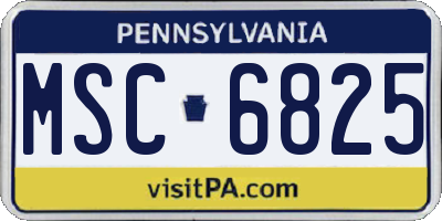 PA license plate MSC6825