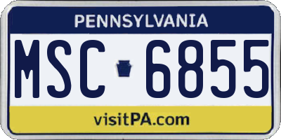 PA license plate MSC6855