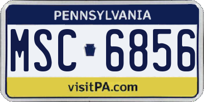 PA license plate MSC6856