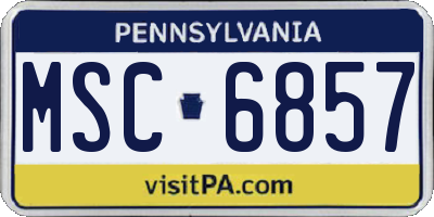 PA license plate MSC6857