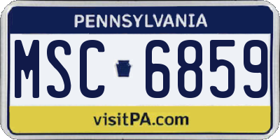 PA license plate MSC6859