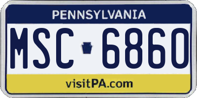 PA license plate MSC6860