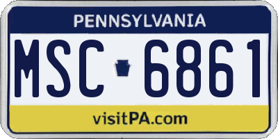 PA license plate MSC6861