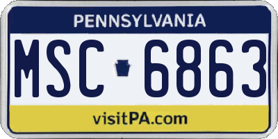 PA license plate MSC6863