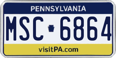 PA license plate MSC6864