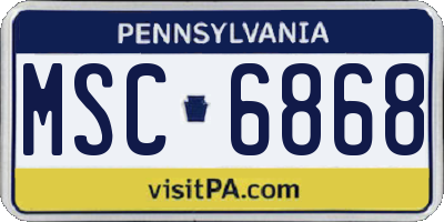 PA license plate MSC6868