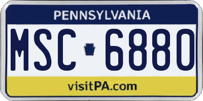 PA license plate MSC6880