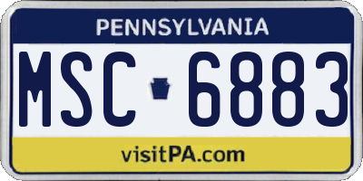 PA license plate MSC6883