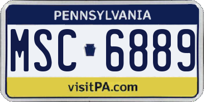 PA license plate MSC6889