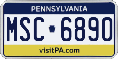 PA license plate MSC6890