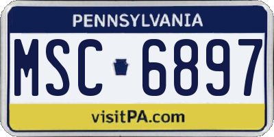 PA license plate MSC6897