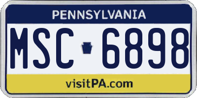 PA license plate MSC6898