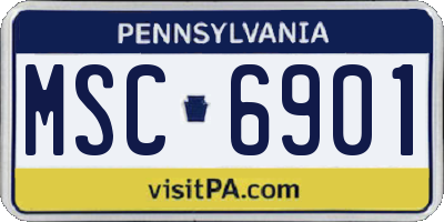 PA license plate MSC6901