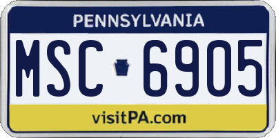 PA license plate MSC6905