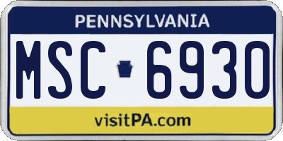 PA license plate MSC6930