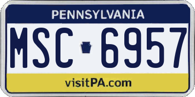 PA license plate MSC6957