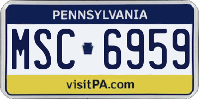 PA license plate MSC6959