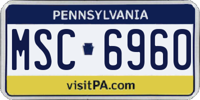 PA license plate MSC6960
