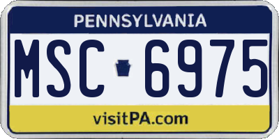 PA license plate MSC6975