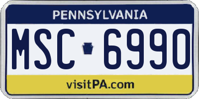 PA license plate MSC6990