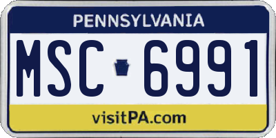 PA license plate MSC6991
