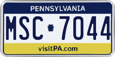 PA license plate MSC7044