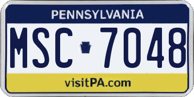 PA license plate MSC7048