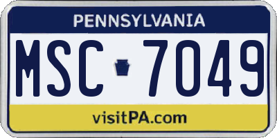 PA license plate MSC7049