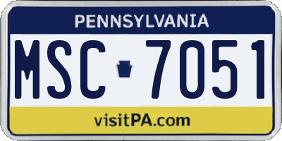 PA license plate MSC7051