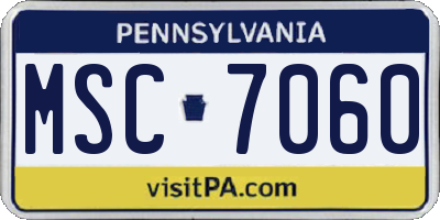 PA license plate MSC7060