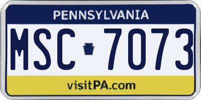 PA license plate MSC7073