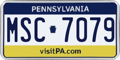 PA license plate MSC7079