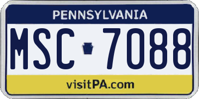 PA license plate MSC7088
