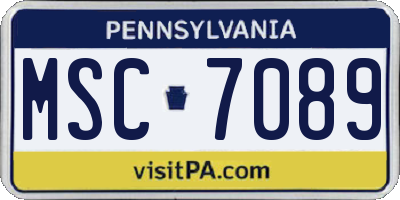 PA license plate MSC7089