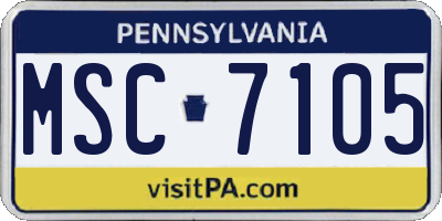 PA license plate MSC7105