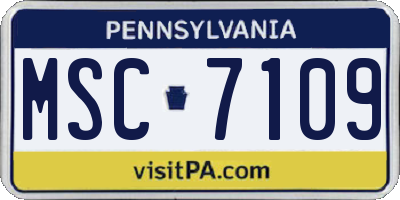 PA license plate MSC7109