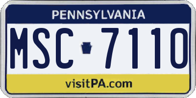 PA license plate MSC7110