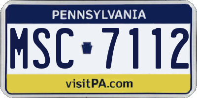 PA license plate MSC7112