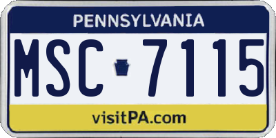 PA license plate MSC7115