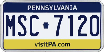 PA license plate MSC7120
