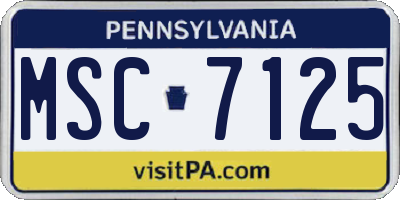 PA license plate MSC7125