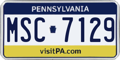 PA license plate MSC7129