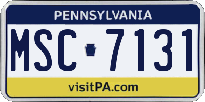 PA license plate MSC7131