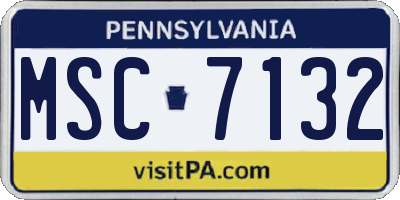 PA license plate MSC7132