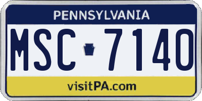 PA license plate MSC7140