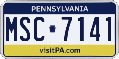 PA license plate MSC7141