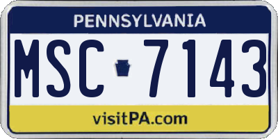 PA license plate MSC7143