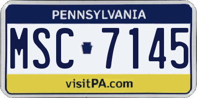 PA license plate MSC7145