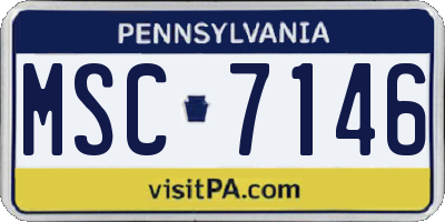 PA license plate MSC7146