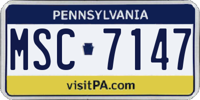 PA license plate MSC7147